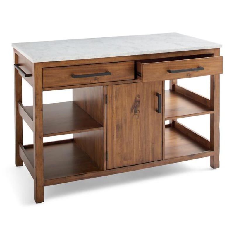 Modern Stationary Kitchen Island Table Sintered Stone Kitchen Island Table with Towel Rack