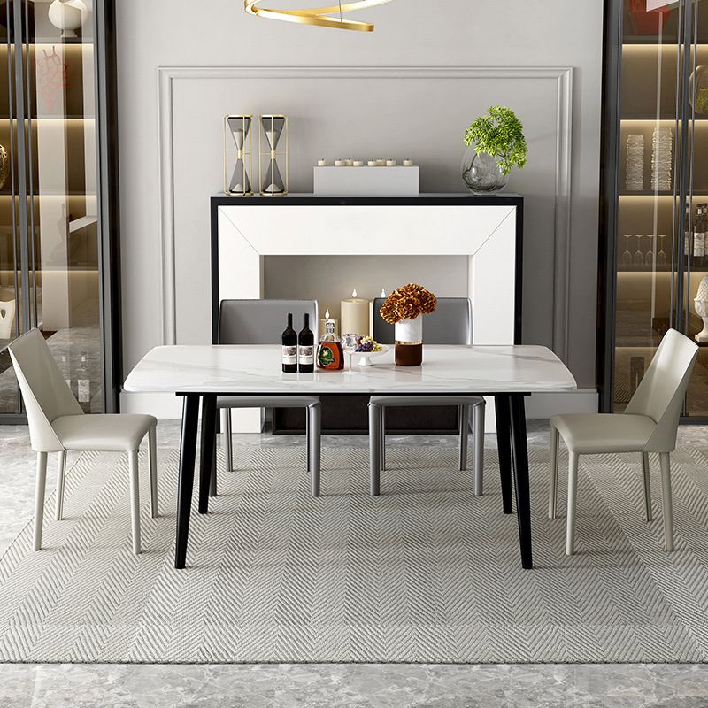 Leather Contemporary Restaurant Side Chair Solid Color Parsons Dining Chair