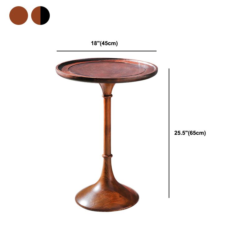 Rustic Wooden Round Tray Top Side Table 25.5"/27.5" Tall Pedestal End Table