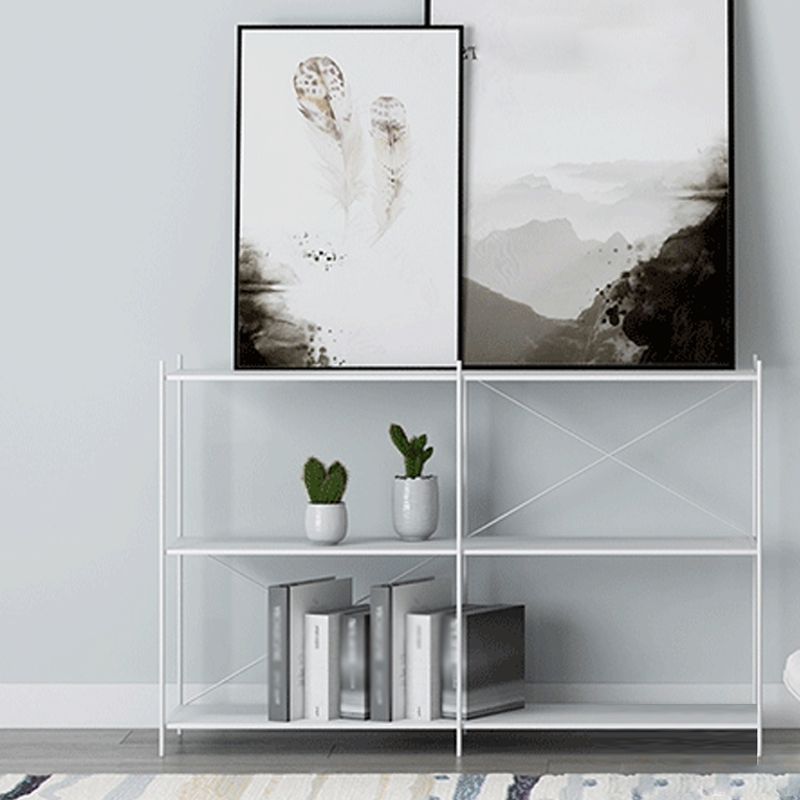 Modern Metal Bookcase Shelf Rectangular Open Bookcase with Shelves