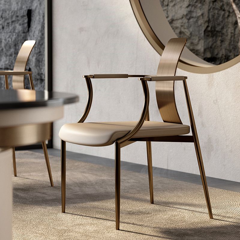 Glam Track Arms Armchair Basic Fixed Back Accent Armchair for Living Room