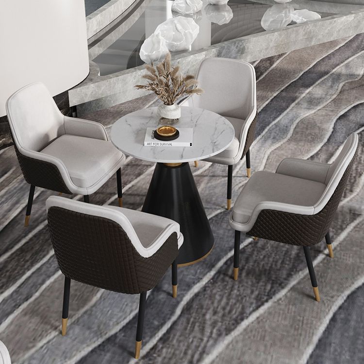 Metal Modern Round Indoor Table Sintered Stone Top Table for Kitchen and Dining Room