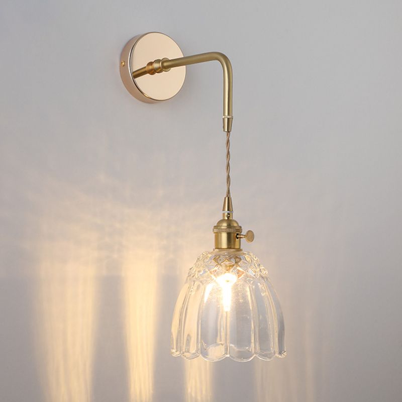 Unico illuminazione da parete in stile moderno in stile moderno 1 luce sconce leggera in oro