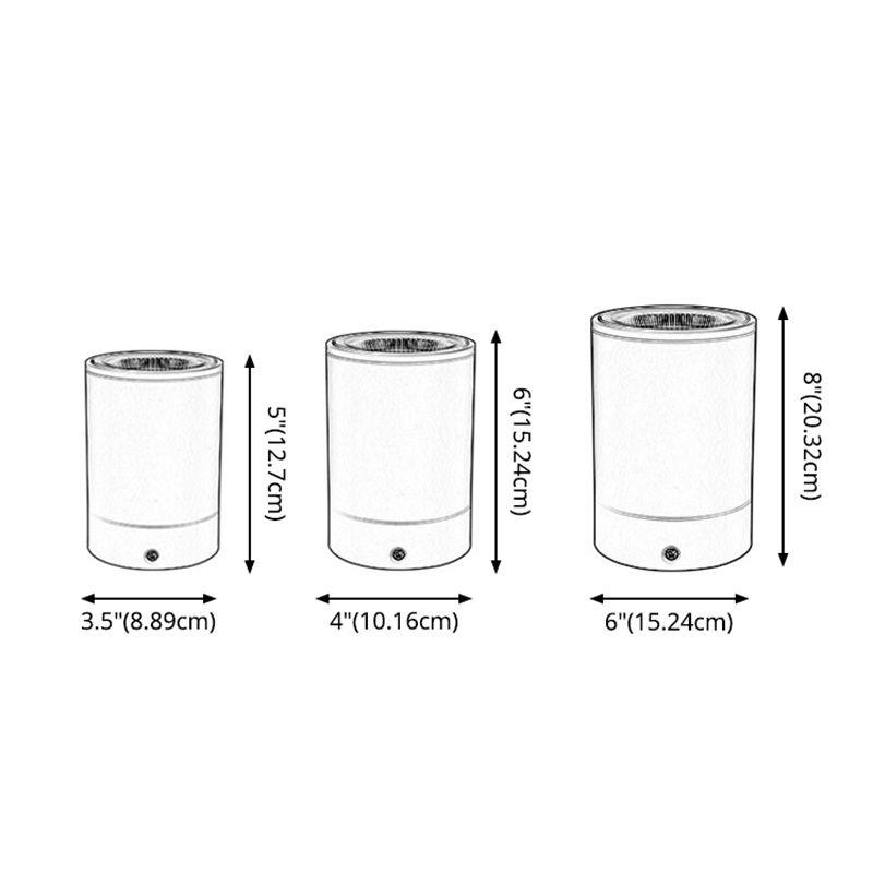 Terrace Flush Mount Light Fixture Simple Black LED Ceiling Fixture with Cylindrical Metal Shade