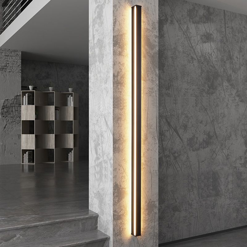 Sombra lineal Maledina de metal Distone moderno de estilo 1 luces de montaje de pared lámpara en negro