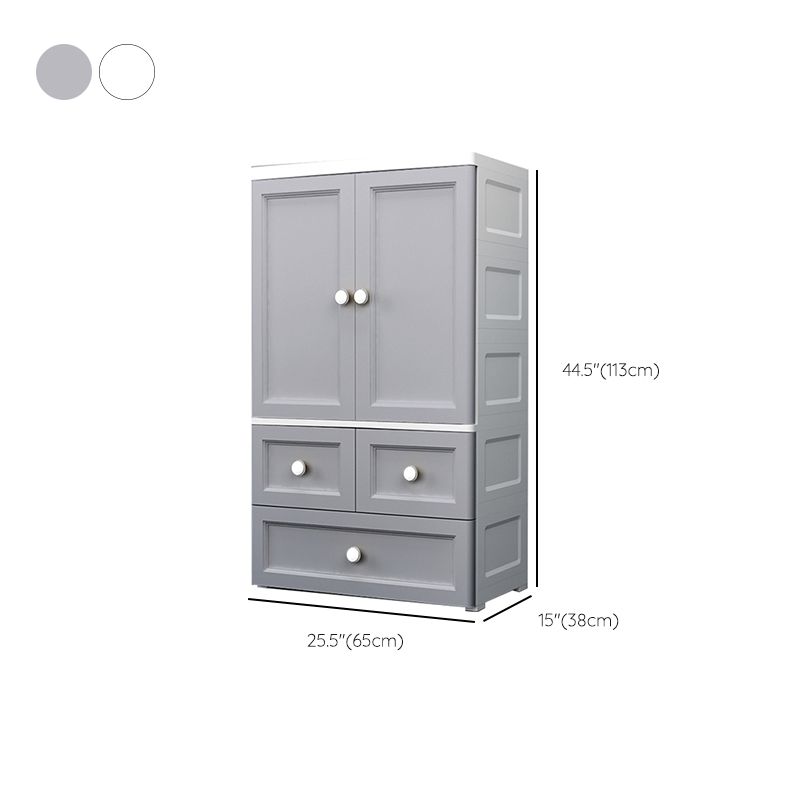 Matte Finish Plastic Bedroom Cabinet Contemporary Hinged Door Storage Cabinet