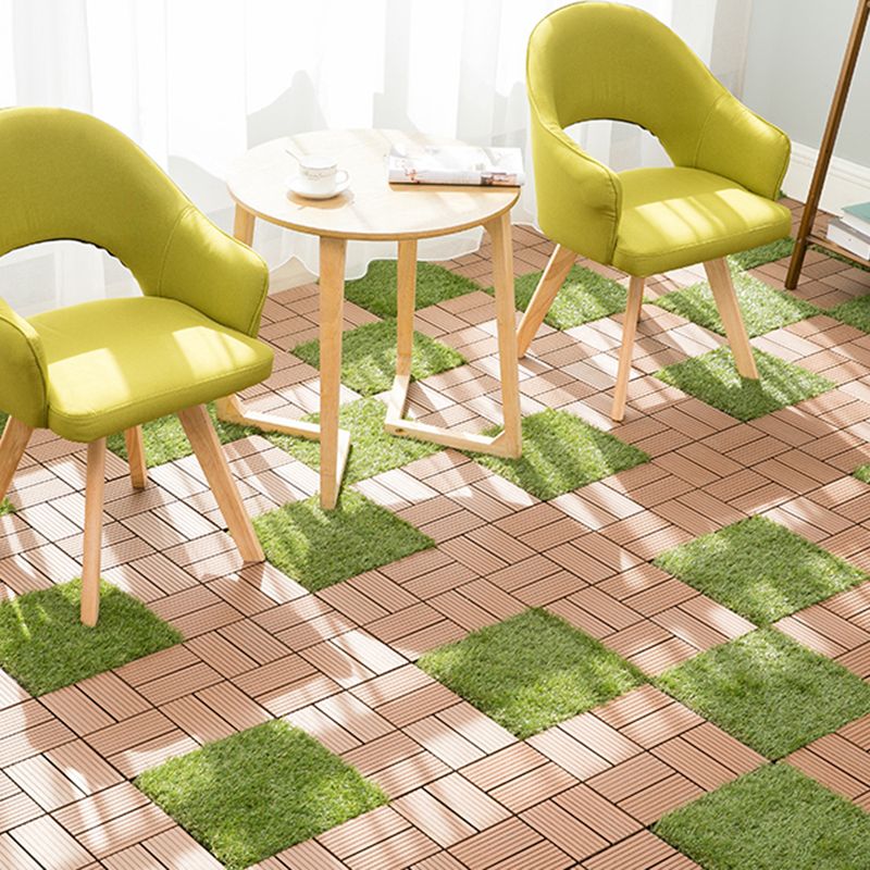 Interlocking Decking Tiles Striped Pattern Square Deck Plank Outdoor Patio