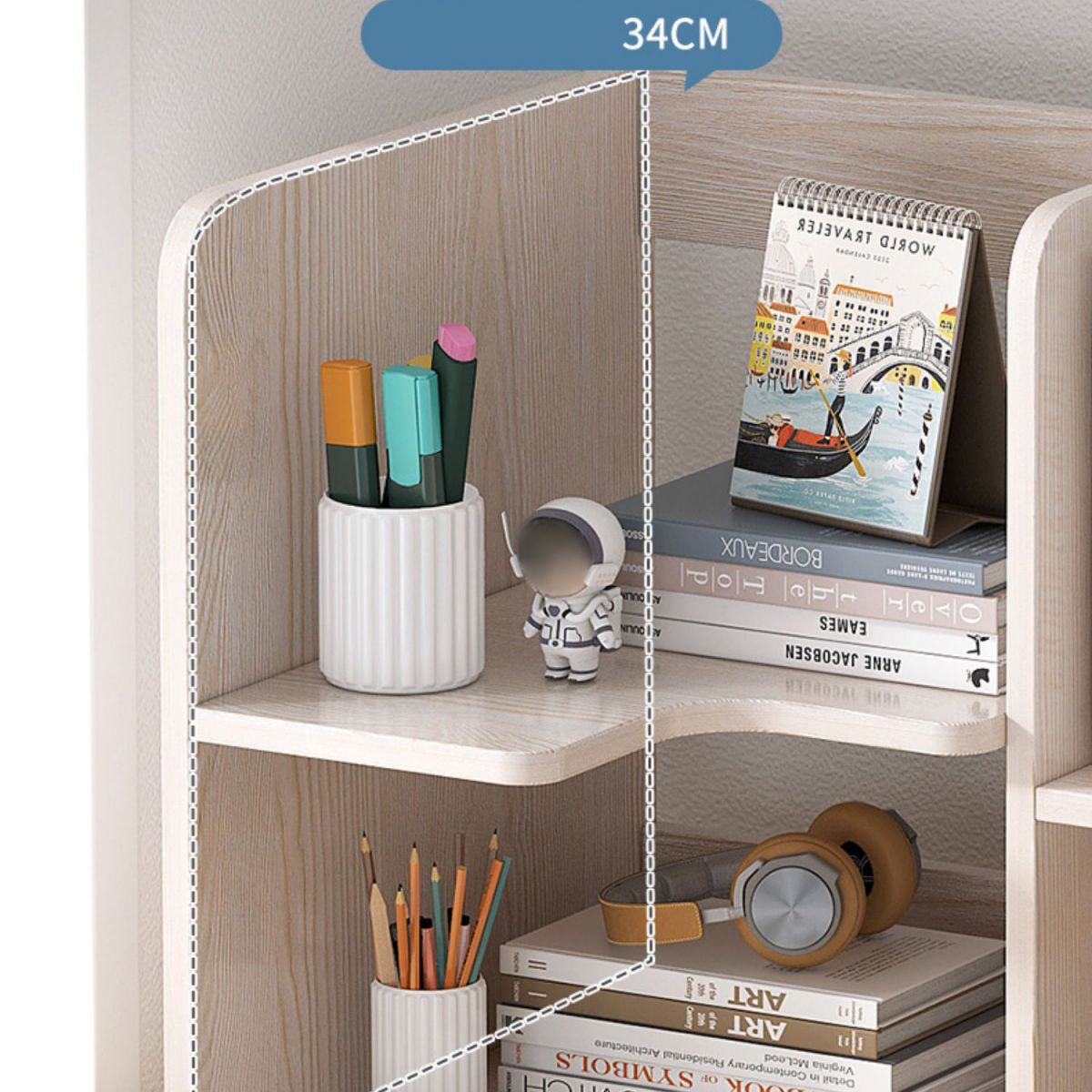 Modern Style Bookshelf Engineer Wood Bookcase with Drawer for Home