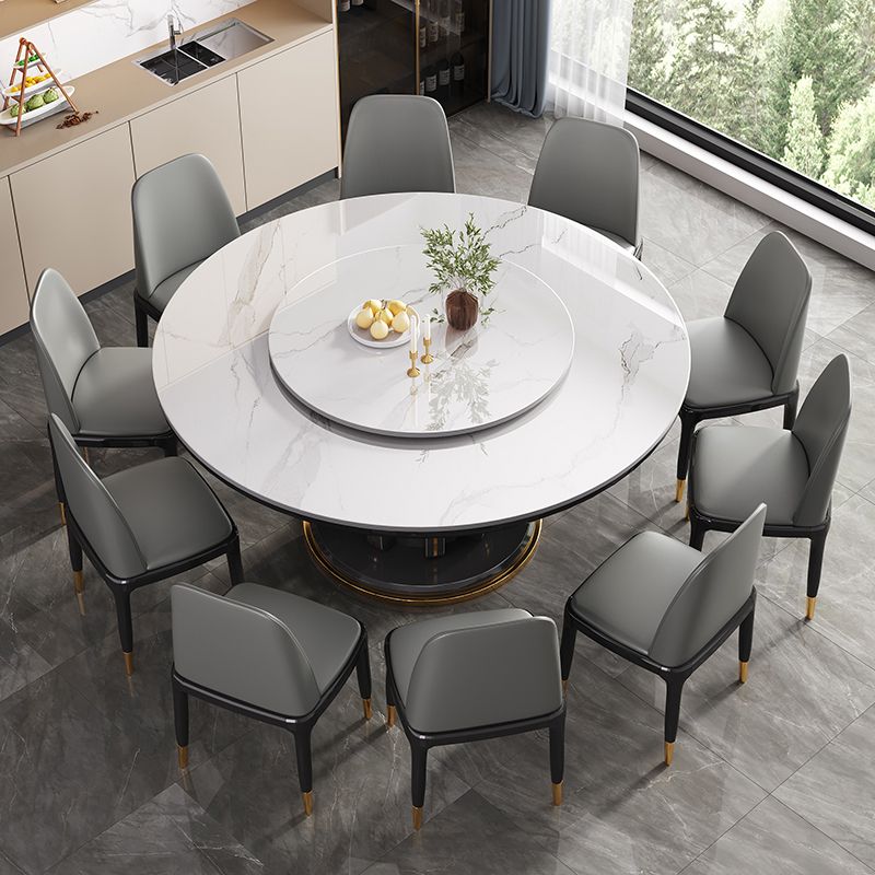 Modern Round Dining Table Sintered Stone Dinner Table for Dining Room