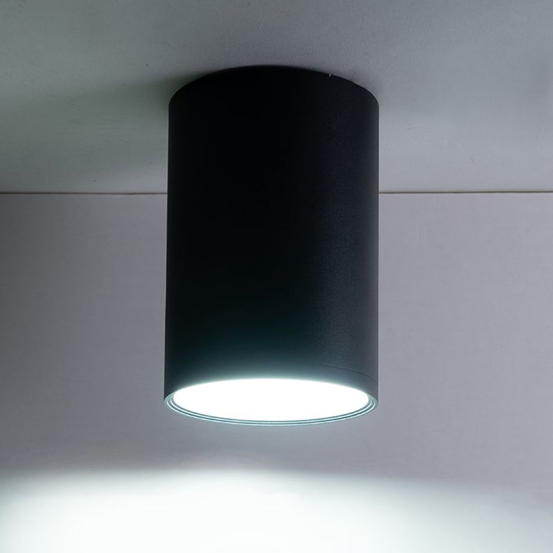 Modern Concise LED Flush Mount Aluminium Cylindrical Ceiling Light with Acrylic Shade