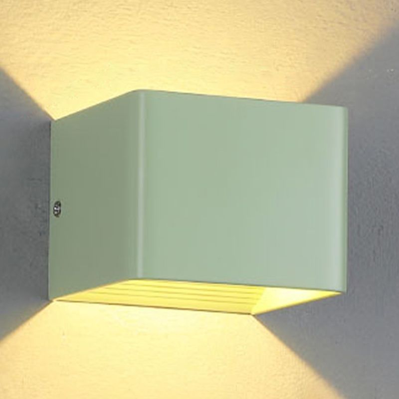 Modern Style Square Shape Wall Sconce Metal 2 Light Sconces for Corridor