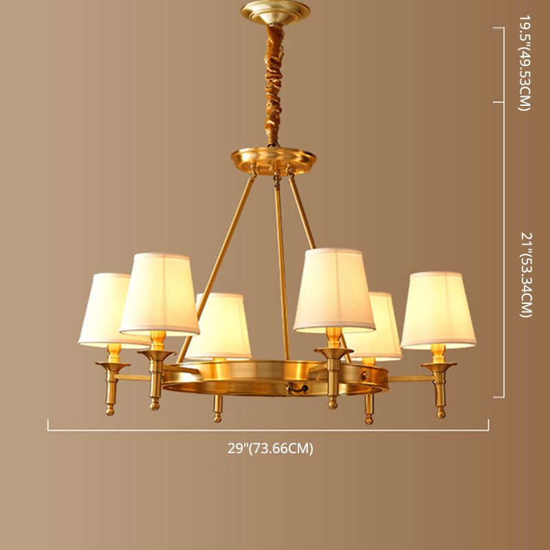 Gold Wagon Wheel Chandelier Light Fixture Traditional Metal Living Room Ceiling Pendant