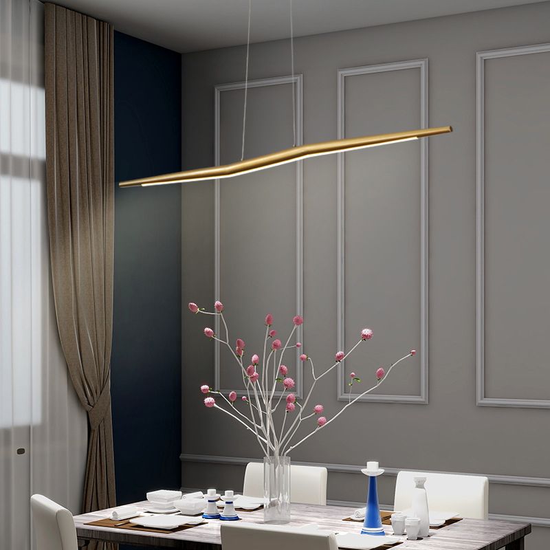 Twig Shaped Metal Ceiling Lamp Minimalistic LED Island Light Fixture for Restaurant