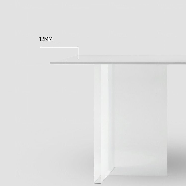 Medieval Modern Stone Dining Table Double Pedestal Rectangle Table for Dining Room