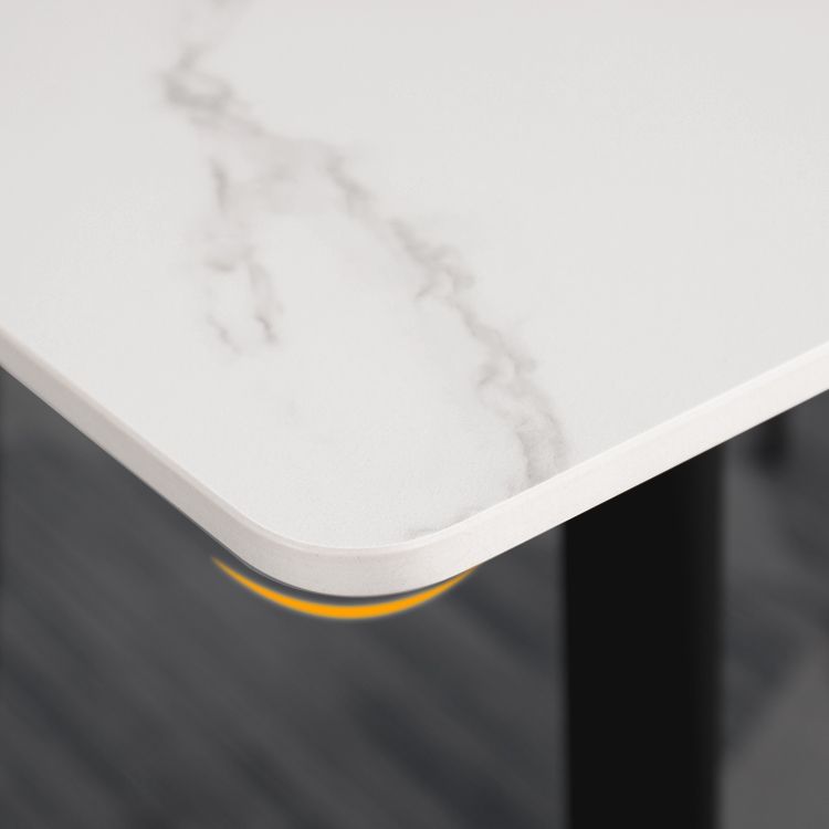 Minimalist Sintered Stone Dining Set with Rectangle Table and Wooden Base Table Set for Restaurant