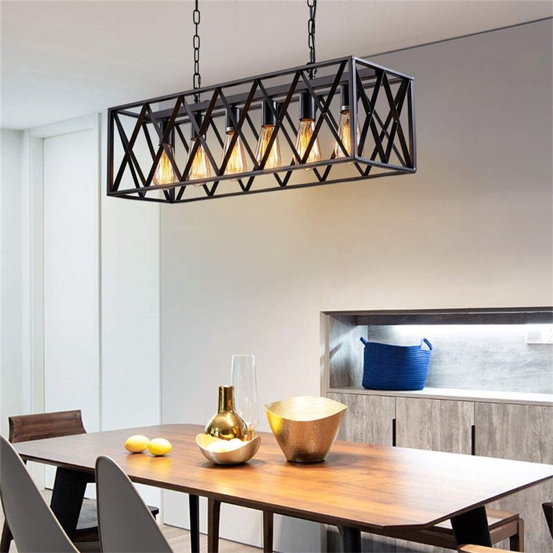 Industrial Island Light Black Pendant Lighting Fixture for Dining Room