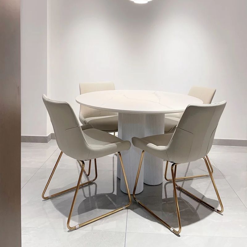 Modern Casual Dining Table Round Top Dinner Table Kitchen Home