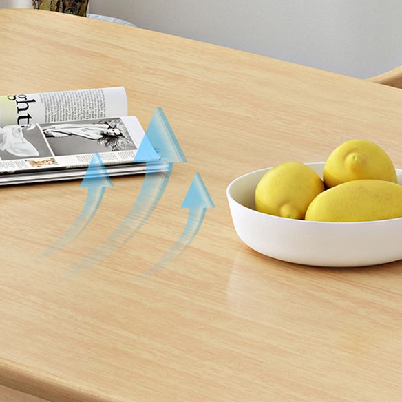 Contemporary Rectangle Shape Solid Wood Dining Set Khaki Standard Dining Set for Kitchen