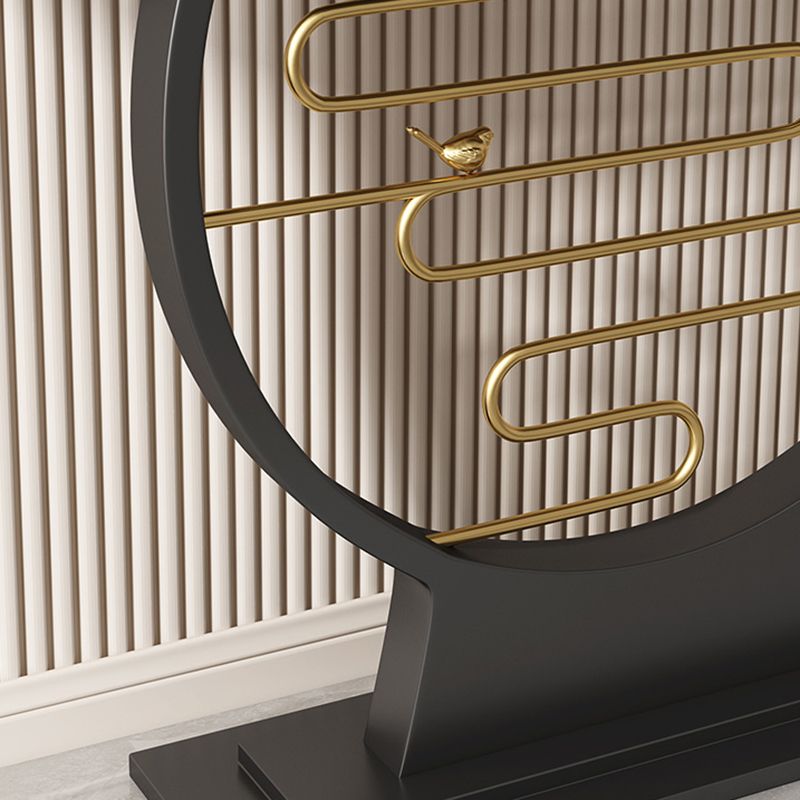 31.5" Tall Stone Console Accent Table Half Moon End Table with Shelf