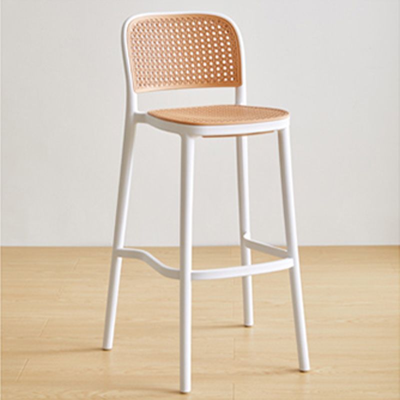 Scandinavian Stackable Bar Stool Plastic Armless Bar Stool for Living Room