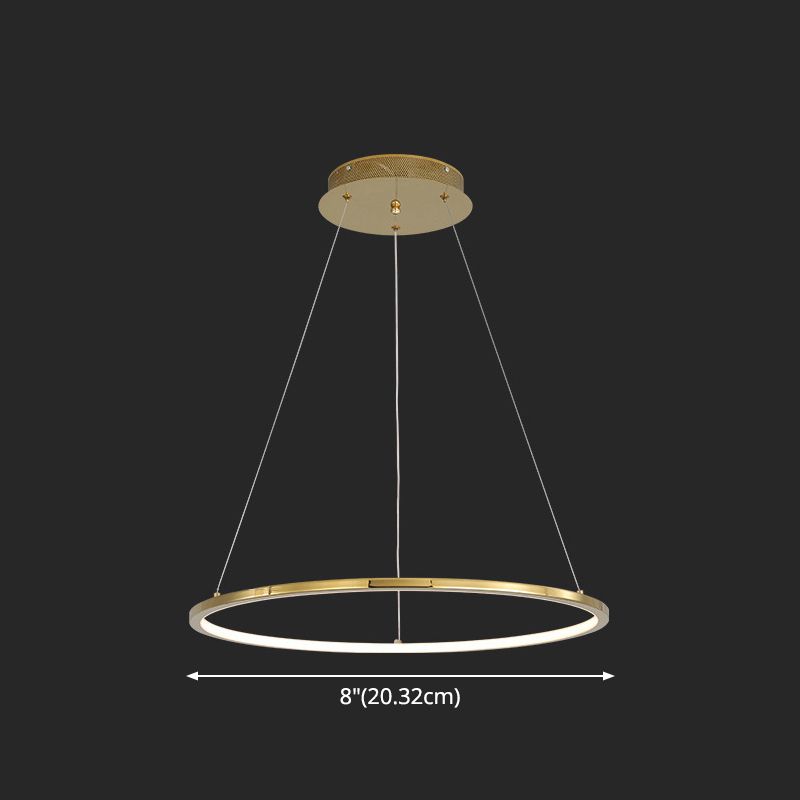Contemporary Orbicular Chandelier Lamp Metallic Simplicity Hanging Lamp Kit for Living Room