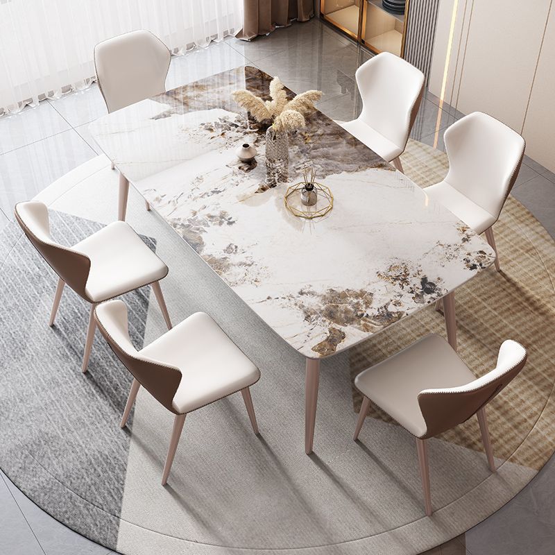 Dining Room Dinner Kitchen Table 4 Legs Rectangle Dining Table