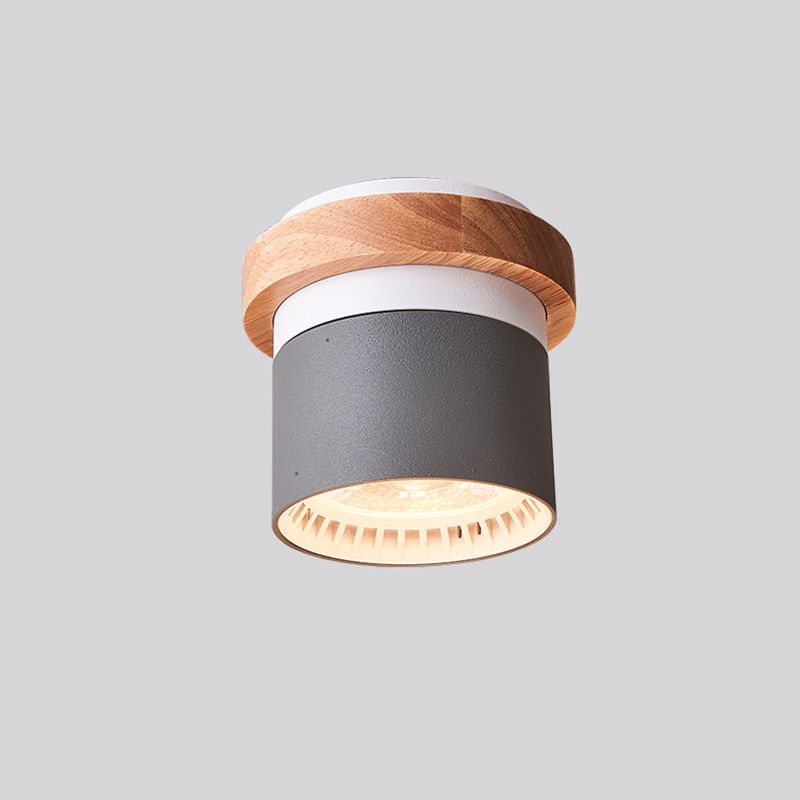 Metal Round Shaped Flush Mount Fixture Modern Style 1 Head Led Flush Light