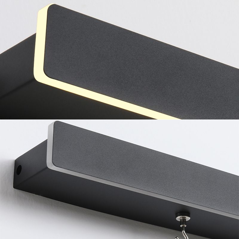 Linear Wall Light Fixture Nordic Metal Foyer LED Wall Lighting with Storage Rack Design