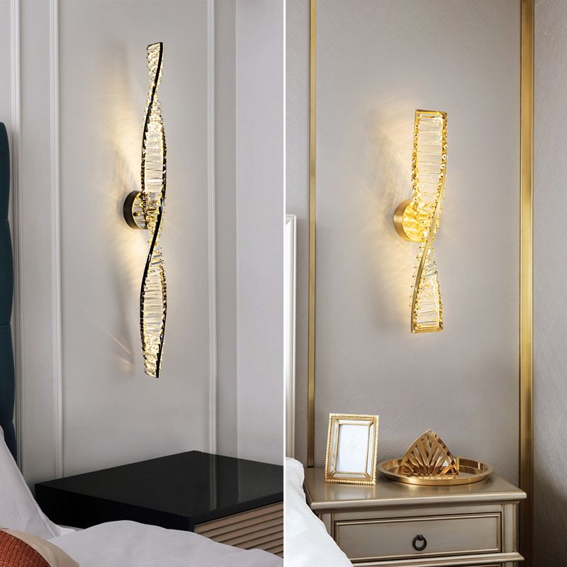 Modern Geometric Vanity Lamp Crystal 1-Light Vanity Wall Lights