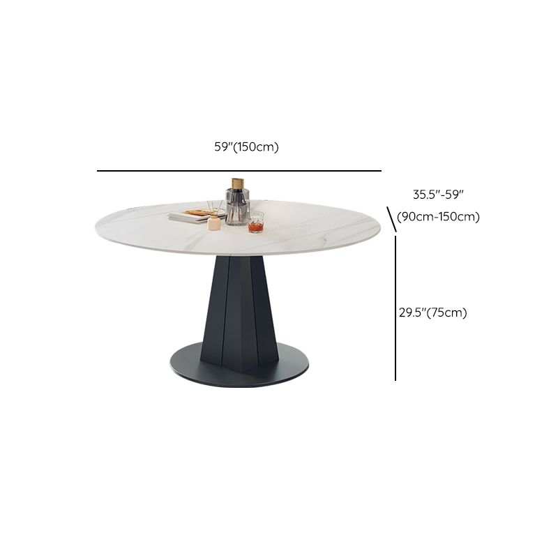 1/5/7 Pcs Modern Stone Round Shape Dinette Table with Armless Chair