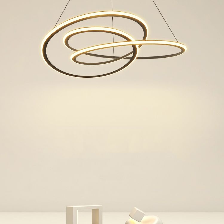 Twist Shade Metal Chandelier Light Modern 1- Light Lighting Lighting Lighting en noir