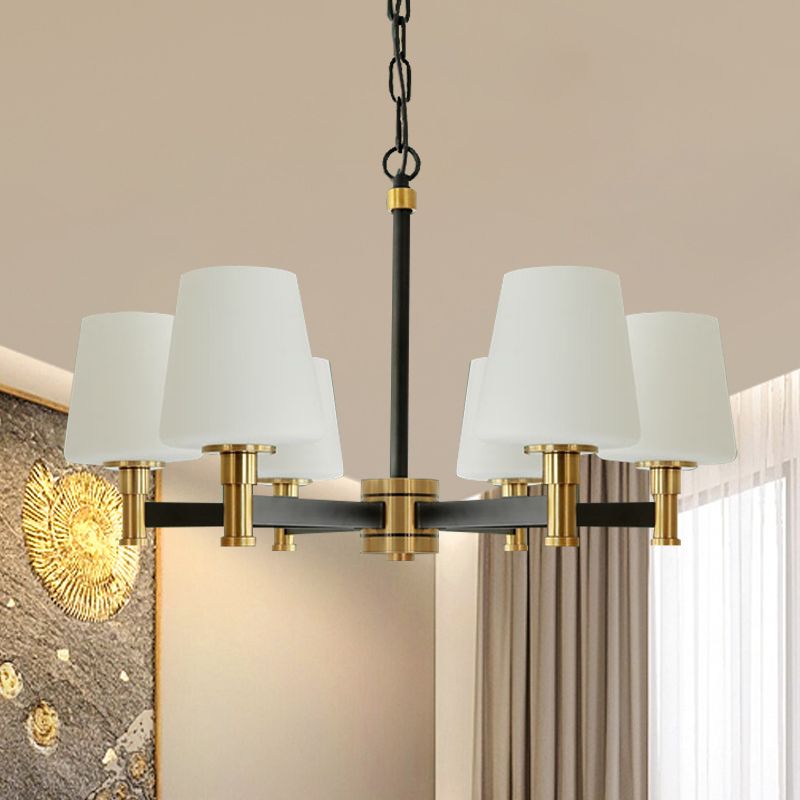Bianco/beige 6 lampadina lampadario soffitto classico in tessuto in tessuto sospensione sospensione per camera da letto