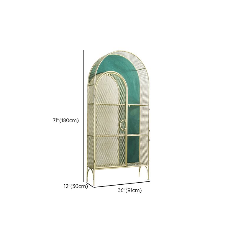 Urban Gold Bookshelf Closed Back Metal Vertical Shelf for Living Room