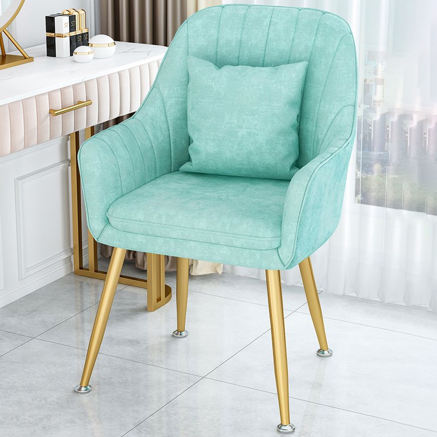 Scandinavian Style Metal Dining Chair Bedroom Solid Back Dining Arm Chairs