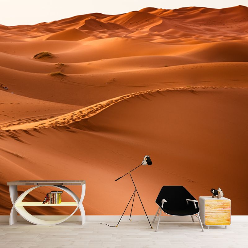 Modern Sahara Sand Dunes Mural Yellow Moisture Resistant Wall Decor for House Interior