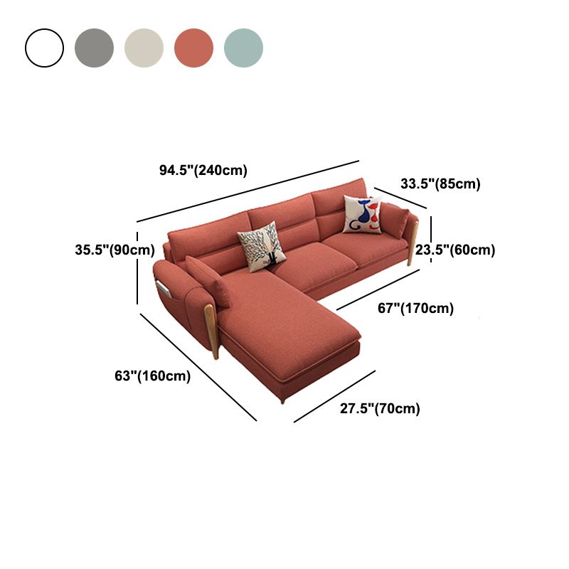 Farmhouse L-Shape Modular Reversible Furniture Sectionals for 3 People