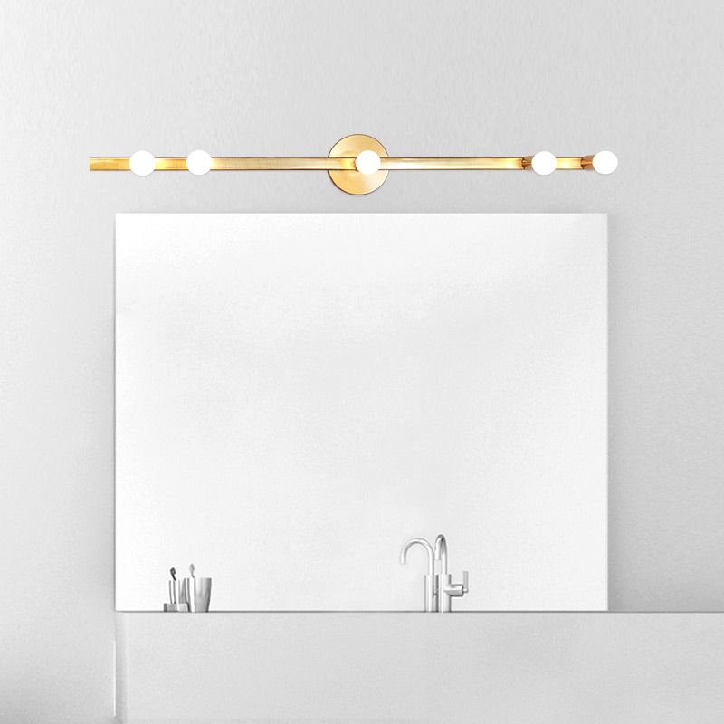 Modern Wall Light Fixture Linear Metal Sconce Light in Gold Finish