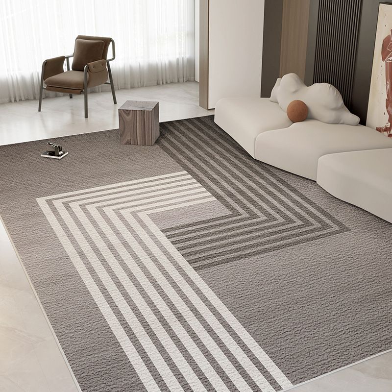 Simple Abstract Pattern Rug Polyester Indoor Rug Non-slip Carpet for Living Room and Bedroom