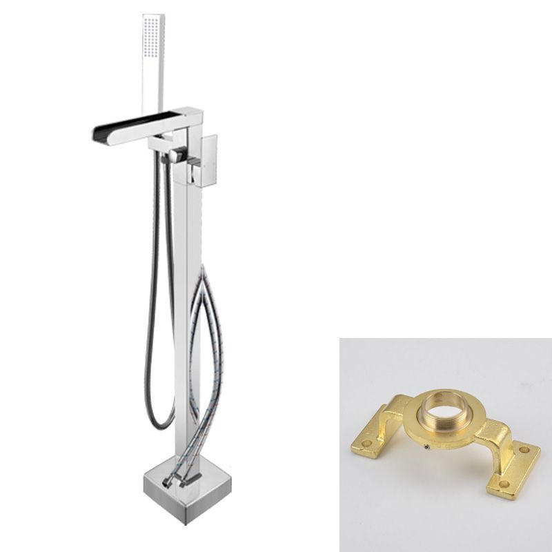 Modern Freestanding Tub Filler Trim Copper Floor Mounted Freestanding Bathtub Faucet