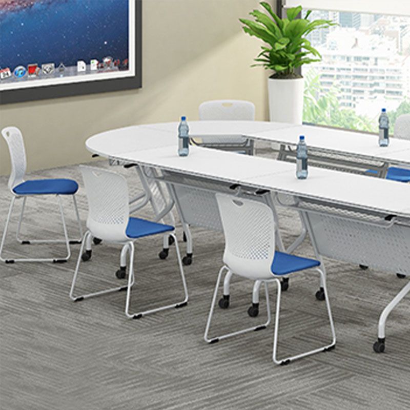 Modern Armless Upholstered Office Chair Plastic Ergonomic Office Chair