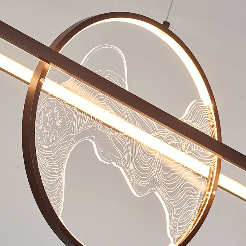 Modern Geometric Pendant Lighting Metal 2-Light Island Pendant Lights