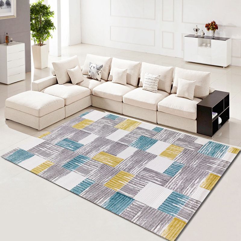 Modern Beige Rug Polyester Graphic Indoor Rug Washable Rug for Home Decor
