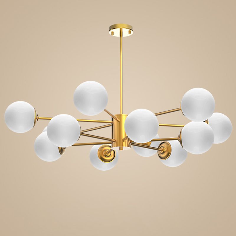 Nordic Style Molecular Styling Chandelier White Glass Orb Multi-light Pendant Lamp for Dining Room