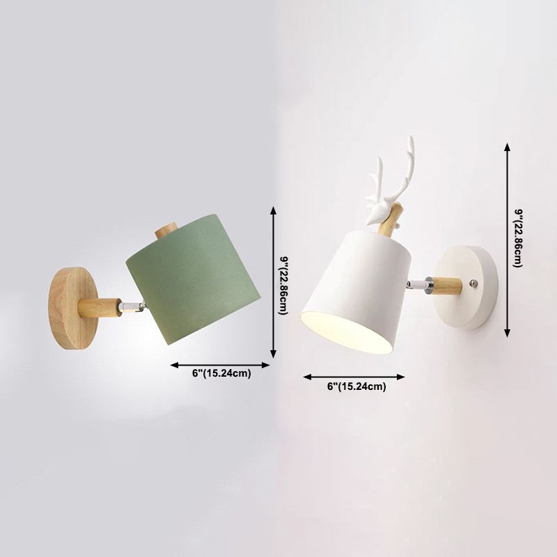 Illuminazione a parete cilindri in stile moderno metallo 1 lampada montata a parete per la testa