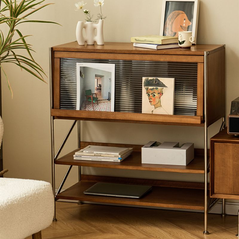 Modern Style Solid Wood Bookshelf Vertical Back Bookcase with Shelves