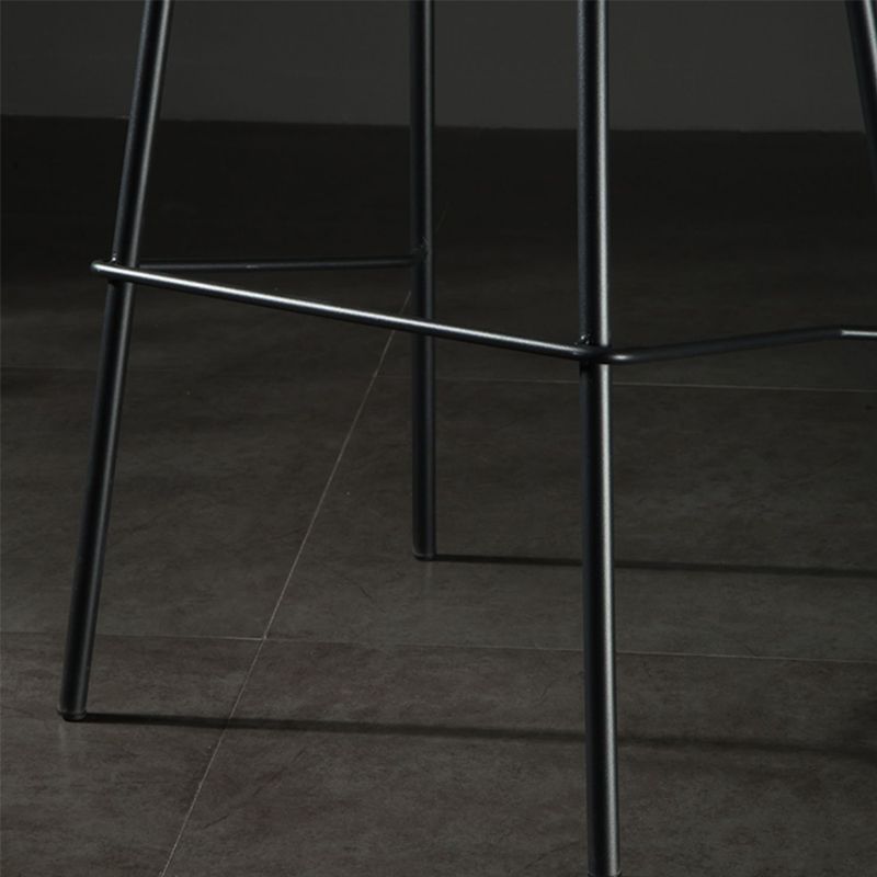 Modern Matte Finish PU Leather Barstool Low Back Restaurant Stool