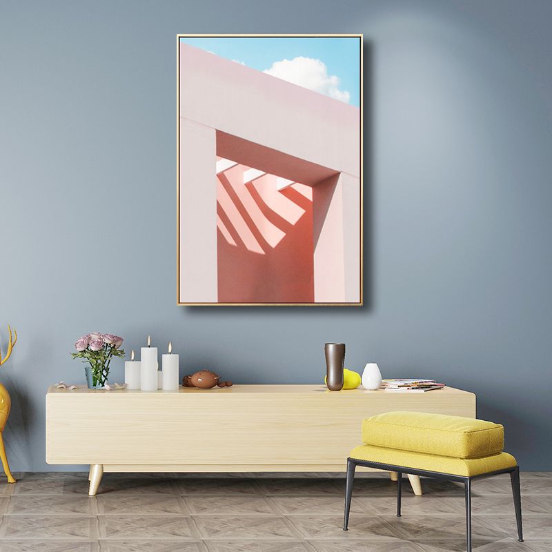 Outdoor Building Painting Nordic Style Canvas Wall Art Print, Multiple Sizes Options