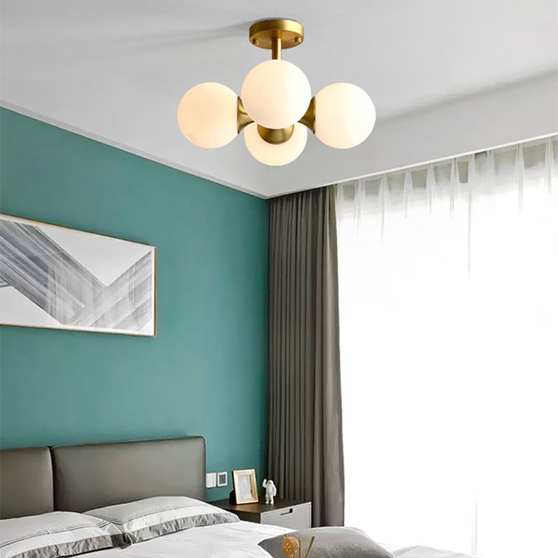 Nordic Style Golden Ceiling Lamp Ball Shape Ceiling Light for Living Room