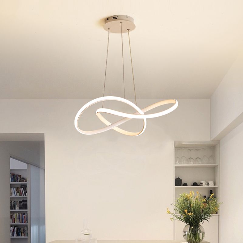 Modern Dining Room Lighting Twisted Turned Lighting Fishersts con ombra acrilica