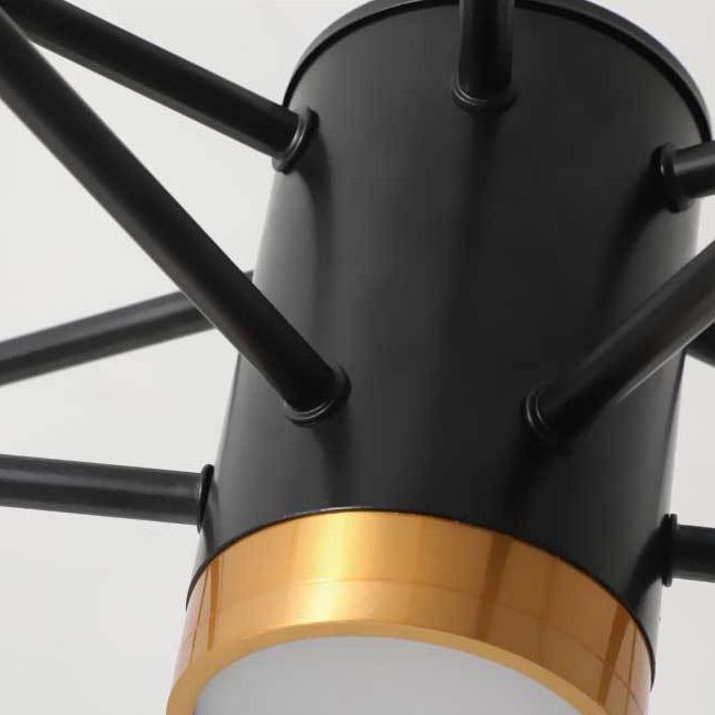 Modern Simplicity Spoke-Like Pendant Chandelier White Glass Hanging Light Fixture for Restaurant